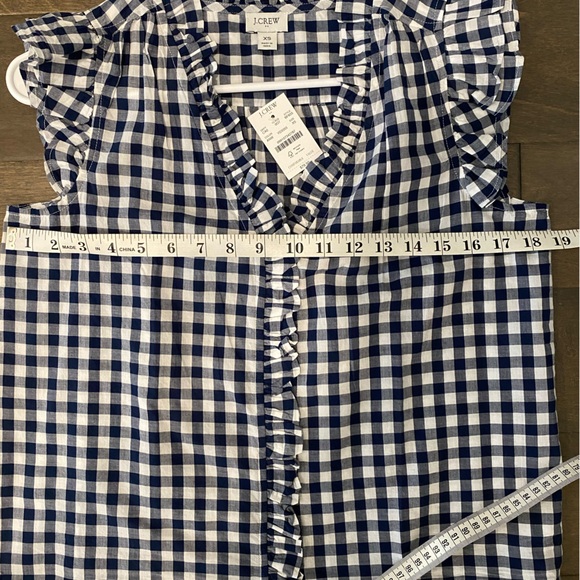 J. Crew Navy/ White Checkered Blouse - Picture 3 of 6